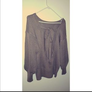 Brown Backless Sweater